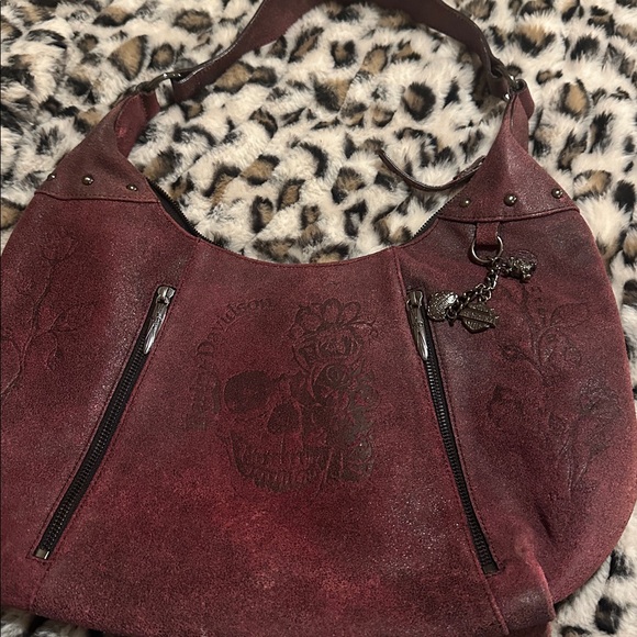 Harley-Davidson Handbags - Harley Davidson  Burgundy Shoulder Bag